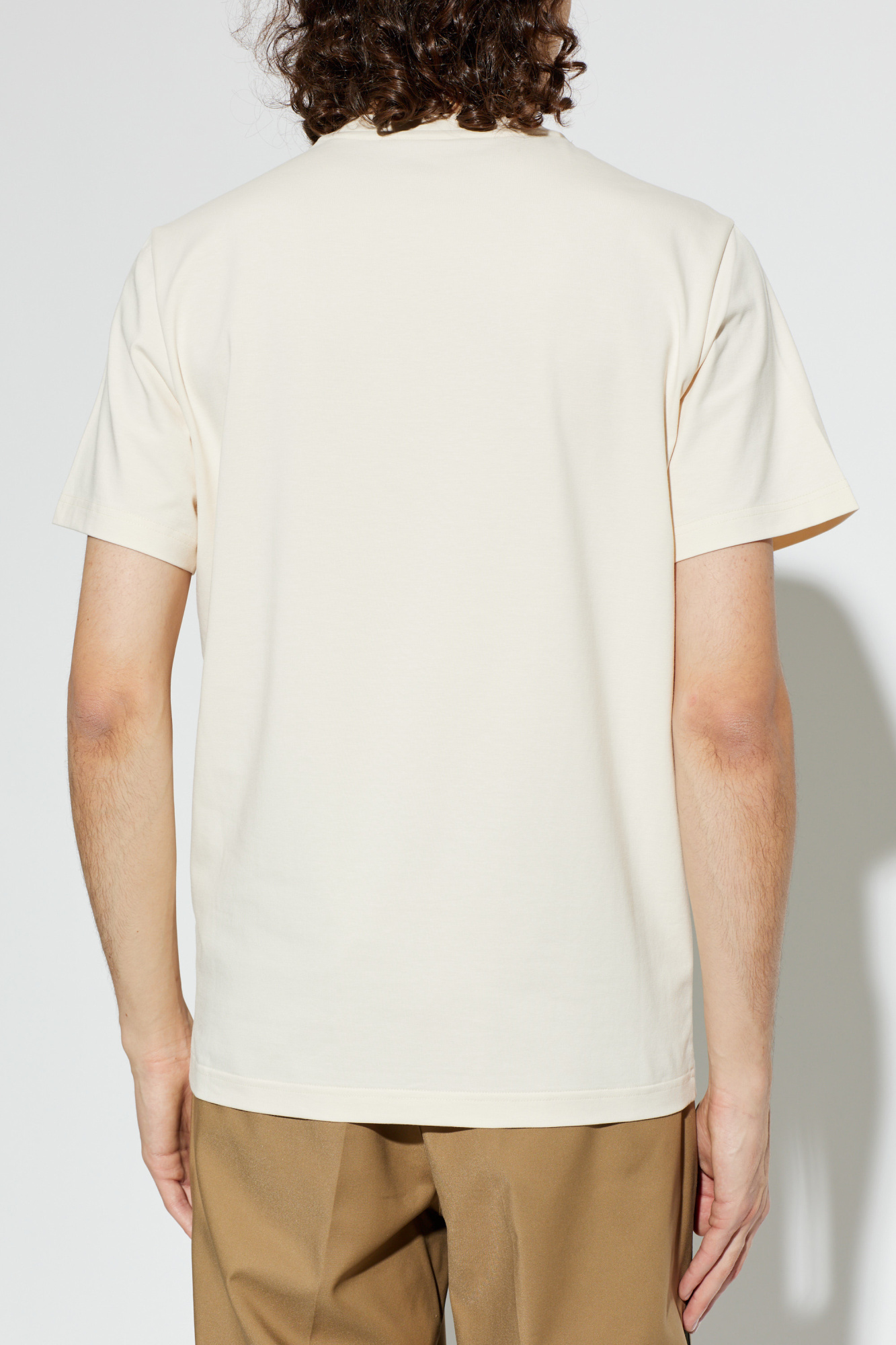 MONCLER MAGLIA T-SHIRT ホワイト オレンジロゴパッチ 12 Moncler T-shirt with logo patch | Men's | Vitkac